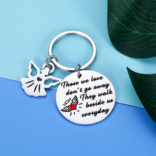 Load image into Gallery viewer, Memorial Gifts Keychain for Loss of Loved One Those We Love Don't Go Away They Walk Beside Us Everyday Remembrance Gifts for Father Mother Grandpa Grandma Keepsake Jewelry