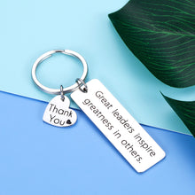 Load image into Gallery viewer, Boss Leader Appreciation Gifts For Men Women Keychain Great Leaders Inspire Greatness In Others Thank You Gift For Supervisor Mentor Coworker Gift For Leader Birthday Christmas Role Model Key Chain