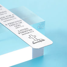 Load image into Gallery viewer, Religious Gifts for Women Men Baptism Gift for Boys Girls Christian Cross Bible Verse Bookmark for Godson Goddaughter Christmas Birthday Inspirational Graduation Gift for Him Her Kid Book Lover