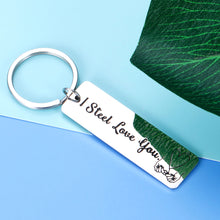Load image into Gallery viewer, Anniversary Keepsake for Her Him Funny Couple Keychain for Women Men from Husband Wife Boyfriend Girlfriend Wedding Valentines Memento I Steel Love You Keyring for Christmas Birthday Engagement