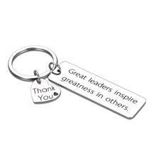 Load image into Gallery viewer, Boss Leader Appreciation Gifts For Men Women Keychain Great Leaders Inspire Greatness In Others Thank You Gift For Supervisor Mentor Coworker Gift For Leader Birthday Christmas Role Model Key Chain