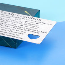 Load image into Gallery viewer, To My Grandson Gifts From Grandma Grandpa Engraved Wallet Insert Birthday Card for Grandson Inspirational Gift for Teen Boy 16 18 21 Graduation i Love You Grandson Gifts for Him Wedding Christmas