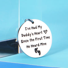 Load image into Gallery viewer, Christmas Keychain Gifts For Dad From Daughter Son Baby Boy Fathers Day Gif For Men First Time New Dad Daddy Stepdad Father In Law Birthday Wedding Appreciation Gift For New Papa Stepfather Best Dad