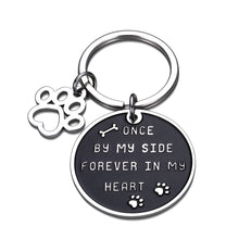 Load image into Gallery viewer, Pet Memorial Gift Keychain for Dogs Cats Remembrance Christmas Gif for Women Men Pet Lover Family Friends Once by My Side Forever in My Heart Keyring Pet Sympathy Gif for Boss Mom Wife Sister Kids