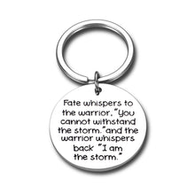 Load image into Gallery viewer, Inspirational Graduation Key Chain Gifts for Women Men Teenage Girls Boys Fate Whispers To The Warrior Birthday Christmas Gifts For BFF Son Daughter Recovery Survivor Encouragement Keychain