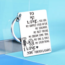 Load image into Gallery viewer, Christmas Anniversary Gif for Him Her Love Keychain for Husband Boyfriend Wife Girlfriend Women Men Birthday Jewelry for Lovers Romantic Cute Wedding Valentine Gift for Fiance Fiancee To My Love Gift
