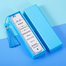 Load image into Gallery viewer, Christmas Inspirational Aristotle Excellence Quote Bookmark with Tassel Gifts for Women Men Book Lovers 2022 Graduation Gifts for Her Him Student Teacher Friends Bookworm Scholar Philosopher Gifts