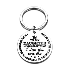 Load image into Gallery viewer, Inspirational Dad To Daughter Keychain Gifts Wedding Gift for Daughter Of Bride Daughter In Law On Her Wedding Day From Father i Love You Daughter Birthday Christmas Gifts From Dad for Teen Girls