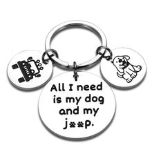 Load image into Gallery viewer, Jep Dog Lover Keychain Gifts for Jep Dog Owner Mom Dad Girl Boy Enthusiasts All I Need Is My Jep And My Dog Key Ring Funny Truck Driver Gifts for Men Holiday Birthday Gift for Family Husband Father