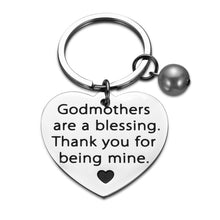 Load image into Gallery viewer, Godmother Christmas Birthday Keychain Gifts for Grandmom Thank You Gift for Women Christening Baptism Religious Gift for Godmom Appreciation Gift From Godson Goddaughter Godchild Best Godmother gift