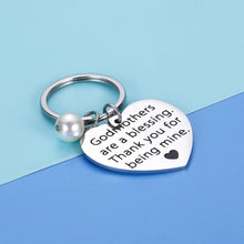 Load image into Gallery viewer, Godmother Christmas Birthday Keychain Gifts for Grandmom Thank You Gift for Women Christening Baptism Religious Gift for Godmom Appreciation Gift From Godson Goddaughter Godchild Best Godmother gift