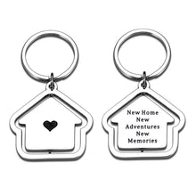 Load image into Gallery viewer, 2022 Housewarming Gifts Turnable House Keychain New Home Keychain for Family Couple Friend New Homeowner Christmas Wedding Gift for Newlyweds Our First Home Jewelry Key Ring New House Ornament