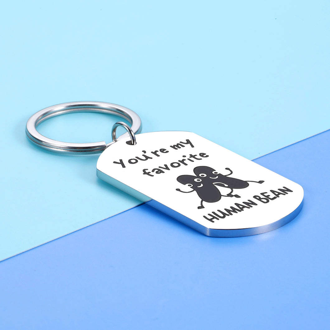 Aeolussoms Funny Human Bean Keychain Valentines Gifts for Women Men Boyfriend Girlfriend Husband Wife Christmas Birthday Gifts for Teen Boys Girls Friends BFF Anniversary Wedding Couple Gift