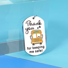 Load image into Gallery viewer, Aeolussoms School Bus Driver Appreciation Keychain Gifts for Men Women Jewelry Thank You Christmas Thanksgiving Birthday Gift for Kids Bus Driver Thank You for Keeping Me Safe Keyring for Him Her
