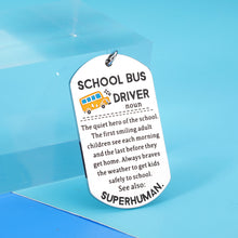 Load image into Gallery viewer, School Bus Driver Appreciation Keychain Gifts for Men Women Retirement Birthday Christmas Valentines Thanksgiving Gift for School Bus Driver Thank You Gift for Kid’s School Bus Driver Key Ring Jewelry

