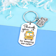 Load image into Gallery viewer, Aeolussoms School Bus Driver Appreciation Keychain Gifts for Men Women Jewelry Thank You Christmas Thanksgiving Birthday Gift for Kids Bus Driver Thank You for Keeping Me Safe Keyring for Him Her
