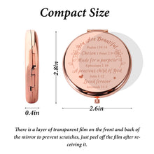 Load image into Gallery viewer, Christian Gifts for Women Religious Bible Verse Inspirational Gifts for Women Daughter Friends Compact Mirror Baptism Gifts for Teen Girls Kids Birthday Christmas Valentines Gifts for Girlfriend Wife
