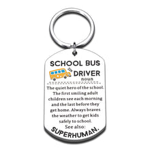 Load image into Gallery viewer, School Bus Driver Appreciation Keychain Gifts for Men Women Retirement Birthday Christmas Valentines Thanksgiving Gift for School Bus Driver Thank You Gift for Kid’s School Bus Driver Key Ring Jewelry
