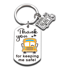 Load image into Gallery viewer, Aeolussoms School Bus Driver Appreciation Keychain Gifts for Men Women Jewelry Thank You Christmas Thanksgiving Birthday Gift for Kids Bus Driver Thank You for Keeping Me Safe Keyring for Him Her
