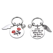 Load image into Gallery viewer, Sister Gifts Keychain From Sister Brother Friend A Sister is God&#39;s Way of Making Sure We Never Walk Alone Keyring gift for Women BFF Birthday Christmas Wedding Gift for Female Teen Girl Sister in Law
