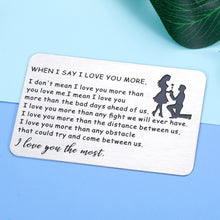 Load image into Gallery viewer, Engraved Wallet Card Insert, Valentines Day Card Gifts For Men, Husband Anniversary Card From Wife Romantic, Love Note Wedding Gifts To Groom, Sentimental Birthday Gift For Boyfriend From Girlfriend
