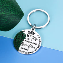 Load image into Gallery viewer, to My Son Keychain from Mom Dad Inspirational Keepsake for Teen Boys 16 18 21 Birthday Back to School Graduation Christmas Inspirational Souvenir for Teenage Boys Adult Son Him First Day of School
