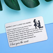 Load image into Gallery viewer, Engraved Wallet Card Insert, Valentines Day Card Gifts For Men, Husband Anniversary Card From Wife Romantic, Love Note Wedding Gifts To Groom, Sentimental Birthday Gift For Boyfriend From Girlfriend
