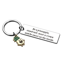 Load image into Gallery viewer, Inspirational Pineapple Keychain Gift for Women Men Teen Girls Boys Motivational Pineapple Themed Gifts for Pineapple Lover Daughter Coworker Friends Birthday Graduation Present for Family Him Her
