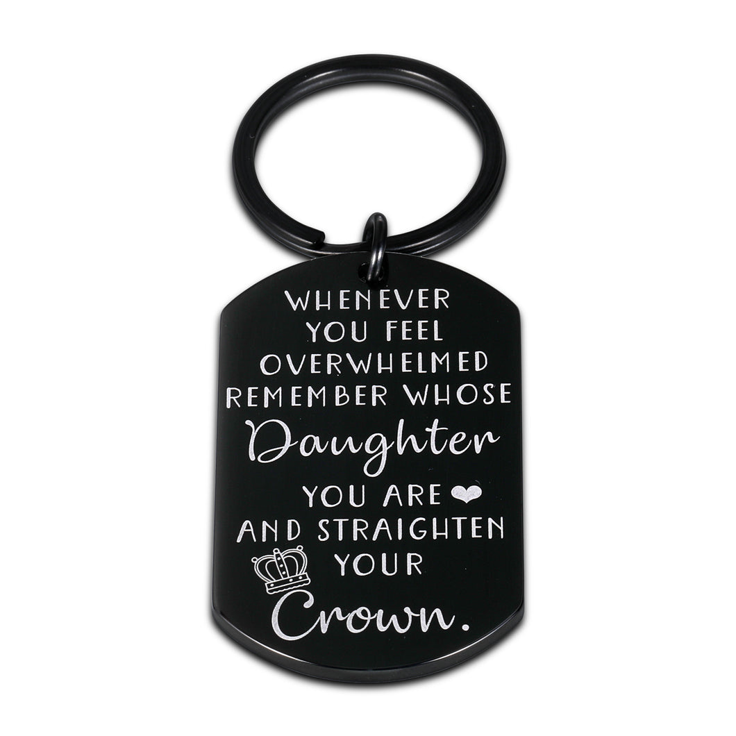 Daughter Birthday Keychain from Mom Dad Graduation Keepsake for Teenage Teens Girls Adult Step Daughter Inspirational Daughter in Law Wedding Memento to Daughter Sweet 16 18 21 Souvenir