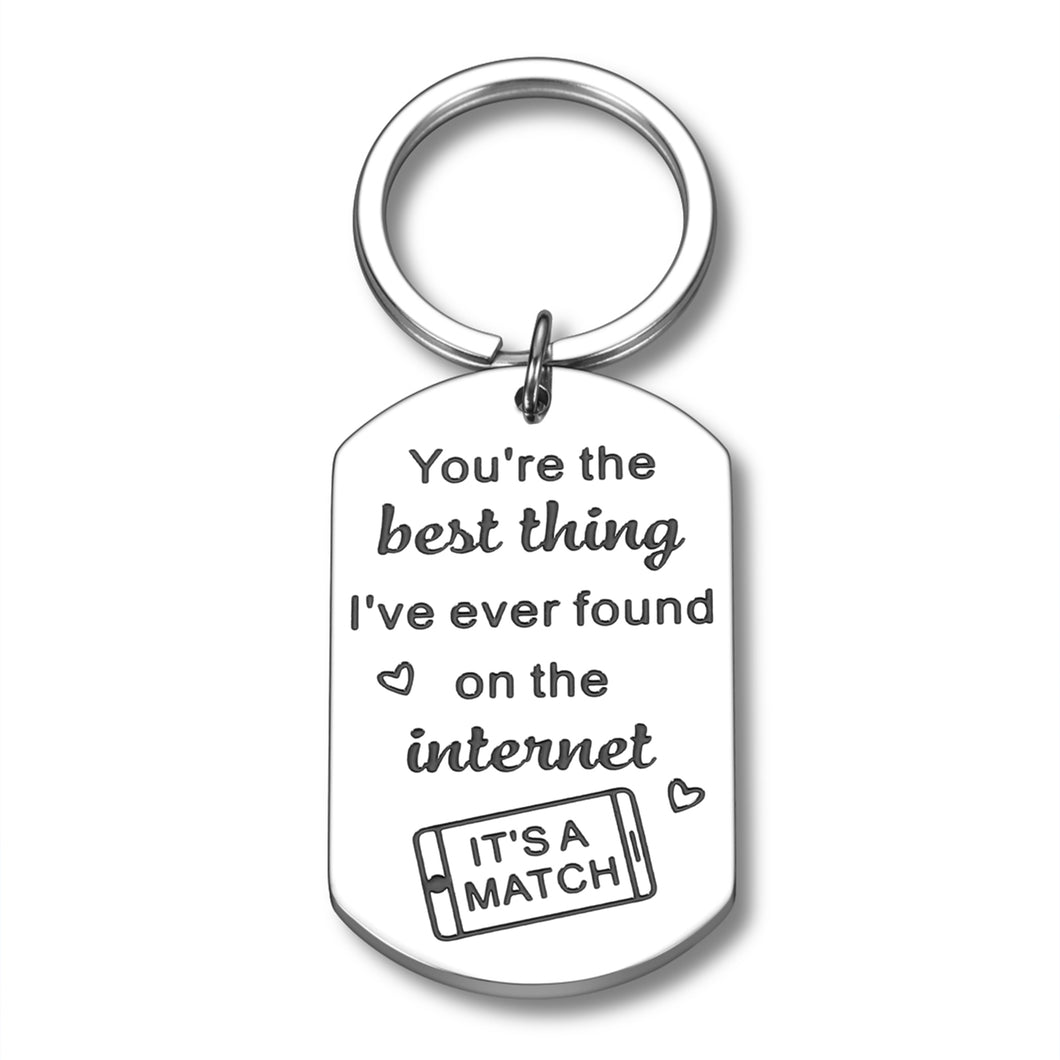 Valentines Gifts for Women Men Funny Keychain for Online Friends BFF Teen Boys Girls Christmas Birthday Online Dating Gifts for Boyfriend Girlfriend Husband Wife 1 Year Anniversary Wedding Couple Gift