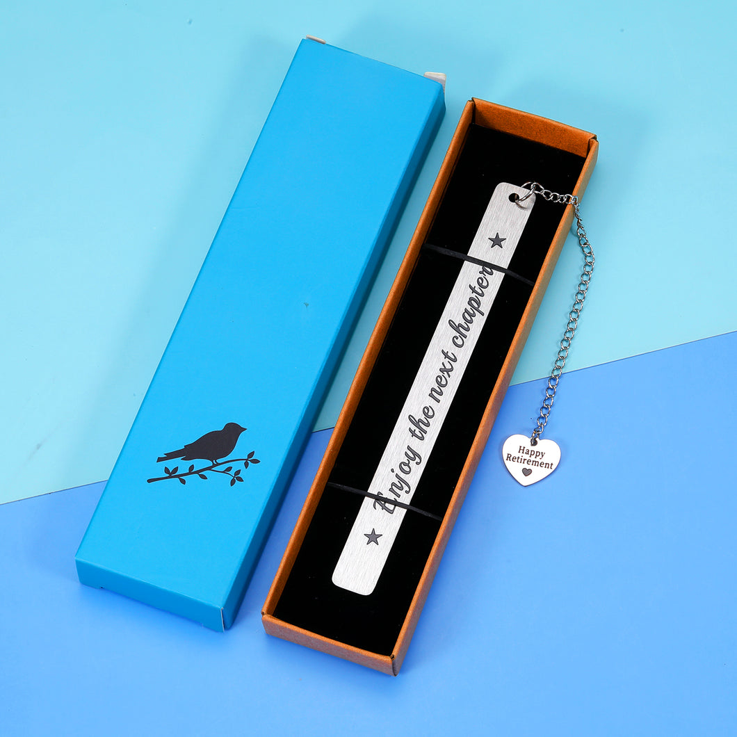 Happy Retirement Gifts Bookmark for Women Men Book Lover Thank You Gifts for Coworker Boss Leader Friends Retired Teacher Nurse Christmas Present Going Away Leaving Gift Enjoy The Next Chapter