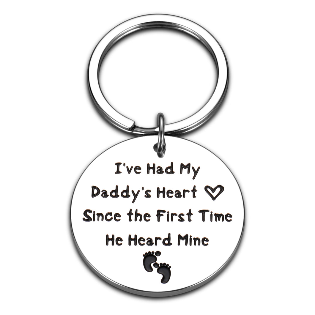 Christmas Keychain Gifts For Dad From Daughter Son Baby Boy Fathers Day Gif For Men First Time New Dad Daddy Stepdad Father In Law Birthday Wedding Appreciation Gift For New Papa Stepfather Best Dad
