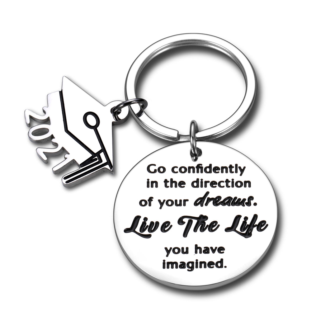 Graduation Inspirational Keepsake for Him Her 2021 Commencement Keychain for Teen Boys Girls Daughter Son Graduation Themed Memento from Mom Dad Congratulations On Graduating Souvenir for Graduates