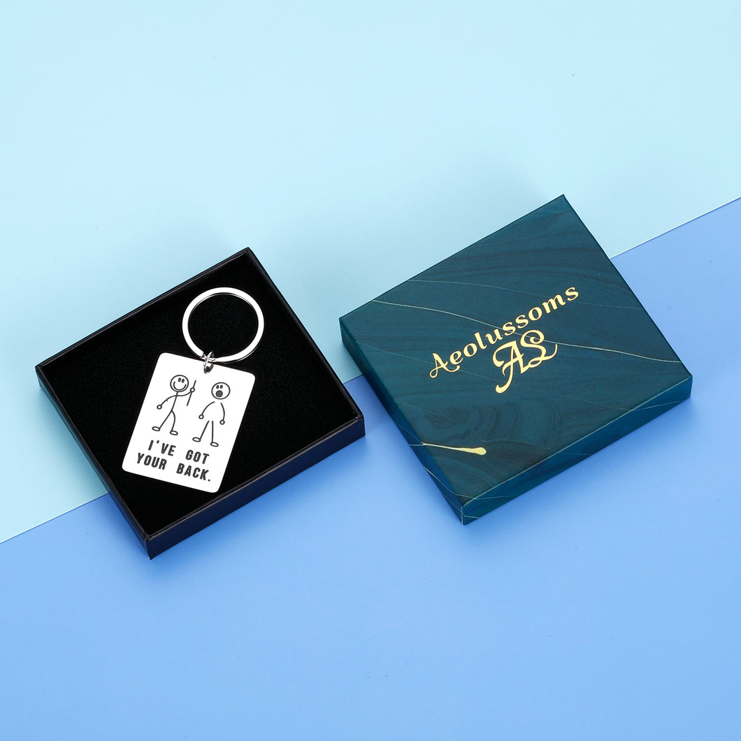 Funny Best Friend Keychain Gif for Women Men Boss Coworker BFF Daughter Son I Got Your Back Keyring Gif for Teens Brother Sister Birthday Christmas Gif for Him Her Couple Friendship Jewelry