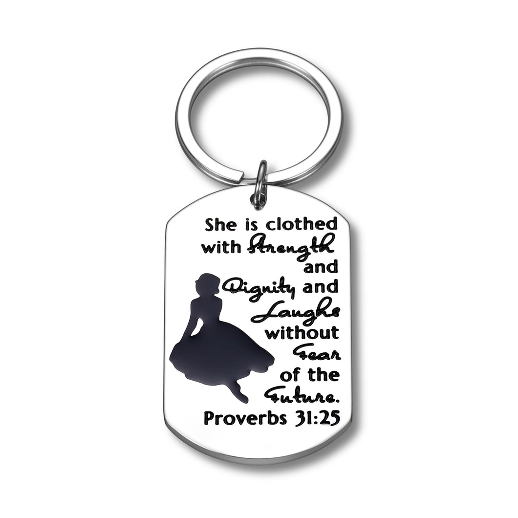 Christian Women Keychain Gifts for Mom Female Friends Teen Girls Encouragement Faith Gift for Daughter Sister Cousin Aunt Grandma for Birthday Thanksgiving Bible Verse Religious Gifts for Her