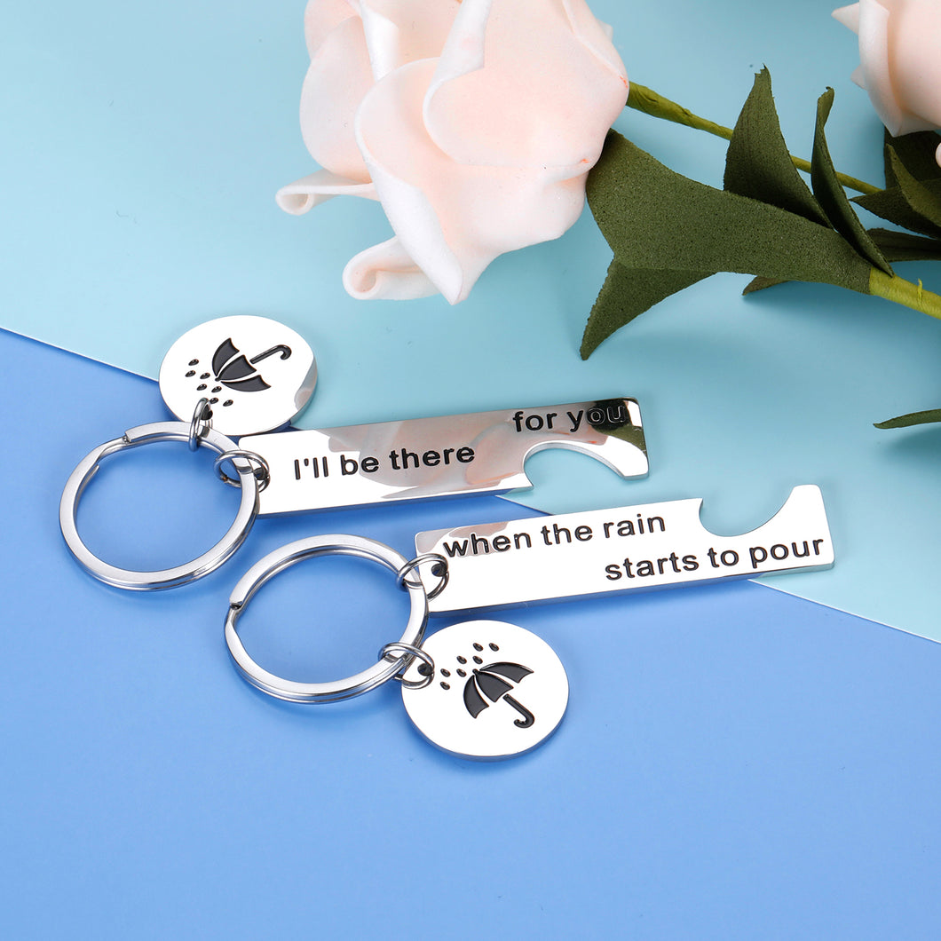 Best Friends Christmas Birthday Gift 2Pcs I'll Be There for You Keychain for Women Men Friends TV Show Merchandise Gift for Friends Fan BFF Husband Daughter Wedding Graduation Mom Dad Jewelry Gift