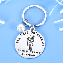 Load image into Gallery viewer, Christmas Gifts For Aunt From Nephew The Love Between An Aunt And Nephew Is Forever Keychain Best Aunt Gifts From Nephew Birthday Gifts From Auntie I Love My Aunt Gifts
