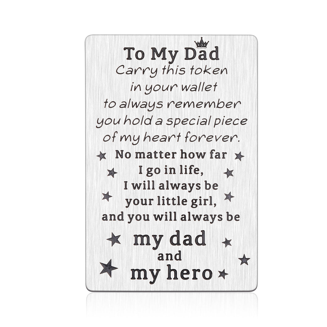 Engraved Wallet Card Insert Gifts for Dad From Son Daughter Father's Day Presents To Daddy Birthday Wedding Christmas Gifts Stepfather Papa Daddy To Be Gift Ideas for Men Him From Children
