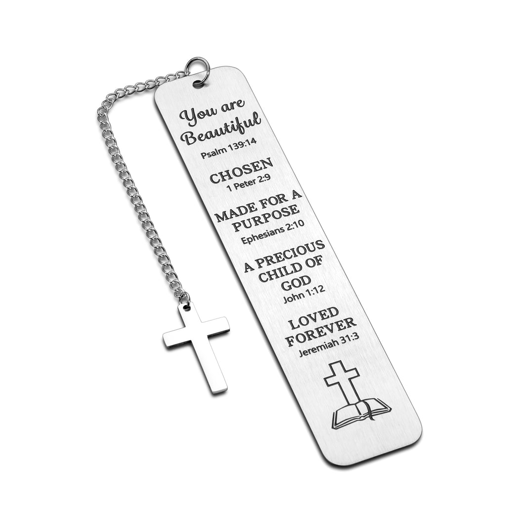 Religious Gifts for Women Men Baptism Gift for Boys Girls Christian Cross Bible Verse Bookmark for Godson Goddaughter Christmas Birthday Inspirational Graduation Gift for Him Her Kid Book Lover
