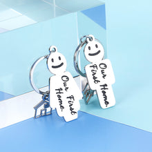 Load image into Gallery viewer, Our First Home Couple Keychain Gifts 2 Pcs for New Home Owners Couple Women Men Best Friend Realtor Closing Gifts Real Estate Gifts New Home Apartment Housewarming Gifts from Agent for Clients Buyers
