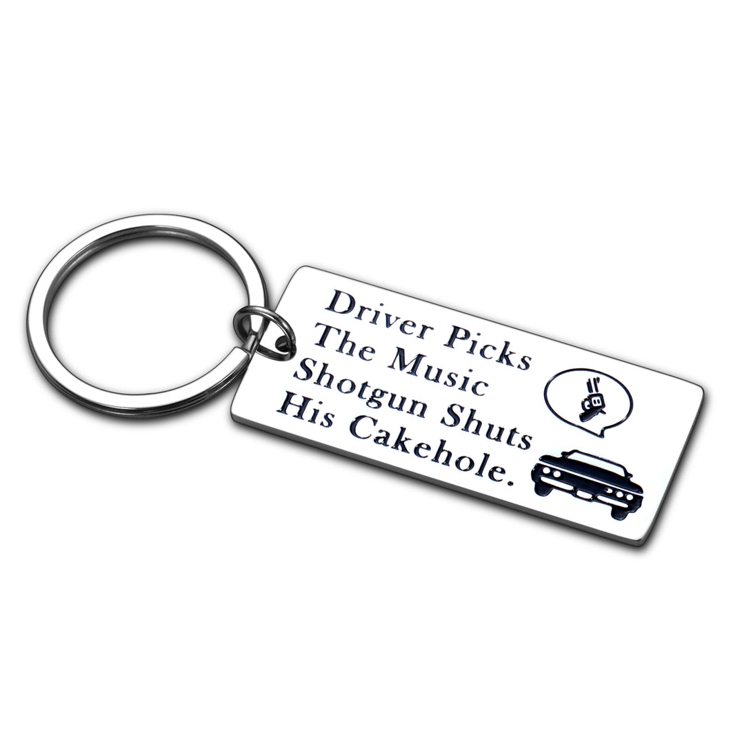 Aeolussoms Funny Supernatural Fan Inspired Key Chain Gift for Best Friends Son Daughter Birthday Husband New Car Driver License Gifts TV Show Merchandise Gifts for Music Lovers Trucker Bus Driver