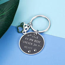 Load image into Gallery viewer, Pet Memorial Gift Keychain for Dogs Cats Remembrance Christmas Gif for Women Men Pet Lover Family Friends Once by My Side Forever in My Heart Keyring Pet Sympathy Gif for Boss Mom Wife Sister Kids
