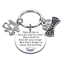 Load image into Gallery viewer, Graduation Inspirational Keychain Gift for Him Her 2021 High School College Graduate Students Class of 2021 Graduation Gift for Teen Girls Boys To My Son Daughter Graduation Birthday Gift From Mom Dad
