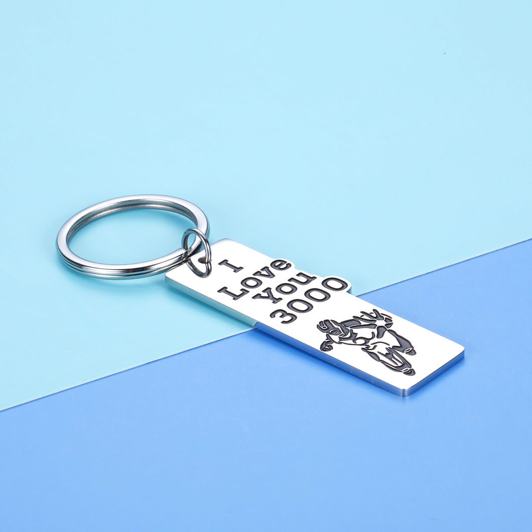 I Love You 3000 Keychain Gifts for Dad Mom Wife Husband Iron Man Marvel Avenger Fans Gifts for Son Daughter Boyfriend Girlfriend Birthday Christmas Superhero Role Model Gifts for Women Men Him Her