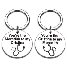 Load image into Gallery viewer, Best Friend Keychain Gifts for Women BFF Birthday Gift For Her You&#39;re The Meredith To My Cristina Inspired 2pcs Keyring Set Your Are My Person Gifts For Sister Daughter
