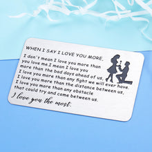 Load image into Gallery viewer, Engraved Wallet Card Insert, Valentines Day Card Gifts For Men, Husband Anniversary Card From Wife Romantic, Love Note Wedding Gifts To Groom, Sentimental Birthday Gift For Boyfriend From Girlfriend
