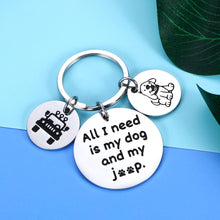Load image into Gallery viewer, Jep Dog Lover Keychain Gifts for Jep Dog Owner Mom Dad Girl Boy Enthusiasts All I Need Is My Jep And My Dog Key Ring Funny Truck Driver Gifts for Men Holiday Birthday Gift for Family Husband Father
