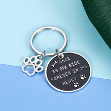 Load image into Gallery viewer, Pet Memorial Gift Keychain for Dogs Cats Remembrance Christmas Gif for Women Men Pet Lover Family Friends Once by My Side Forever in My Heart Keyring Pet Sympathy Gif for Boss Mom Wife Sister Kids
