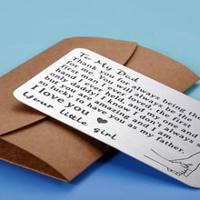 Load image into Gallery viewer, Dad Gifts from Daughter Son Metal Wallet Card Insert Daddy Father Step Dad Fathers Day Gift Mens Wedding Birthday Anniversary Valentine Christmas Gift Ideas for Husband from Wife to Daddy from Kids
