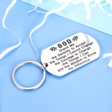 Load image into Gallery viewer, Spiritual Serenity Prayer Sobriety Keychain Gifts for Women Men Dog Tag Pendant Addiction Recovery AA Pendant Gift of Religious Grant Me Serenity Key Ring Recovery Gifts for Friends Sober Him Her
